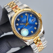 DATEJUST 41MM TWO TONE BLUE DIAL DIAMOND NUMERALS