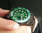 SUBMARINER 40MM CUSTOM ALL BLACK GREEN BEZEL