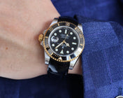 SUBMARINER DATE 40 STEEL CASE GOLD BLACK CERAMIC LEATHER