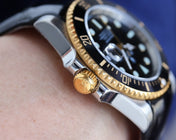 SUBMARINER DATE 40 STEEL CASE GOLD BLACK CERAMIC LEATHER