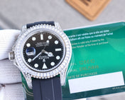 YACHT MASTER 42 CUSTOM DIAMOND BEZEL BLACK DIAL
