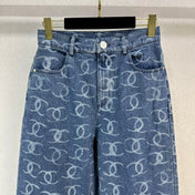 DENIM CC LOGO DARK BLUE WHITE AND SILVER JEANS