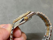 DATEJUST 31MM GOLD STEEL DIAMOND BEZEL YELLOW DIAL