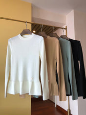 LV 25S CREW NECK RUFFLE PULLOVER 0083