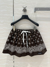 MIUMIU EARTH BROWN PLEATED MIDI SKIRT