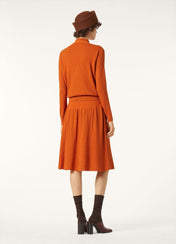 LP ORANGE KNIT MIDI SKIRT