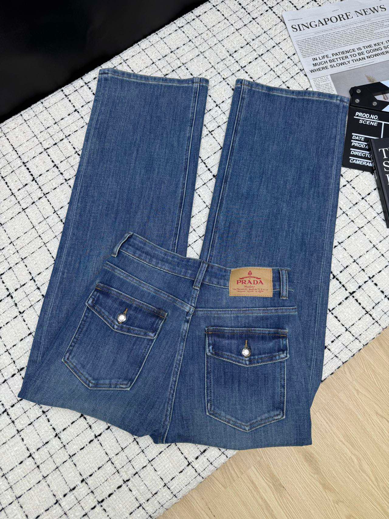 PRADA 26S TWO-POCKET STRAIGHT-LEG JEANS 587