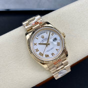 DAY-DATE 36MM GOLD CASE WHITE DIAL