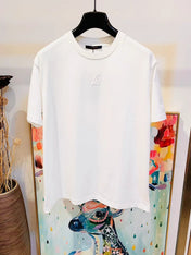 LV White Logo T-Shirt White Cotton