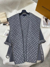 LV MONOGRAM MAXI COLLAR COAT IN GRAY WOOL