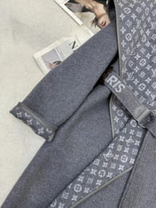 LV MONOGRAM MAXI COLLAR COAT IN GRAY WOOL