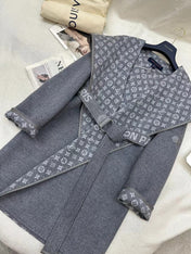 LV MONOGRAM MAXI COLLAR COAT IN GRAY WOOL