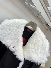 GUCCI LEATHER JACKET WITH WHITE SHEARLING