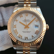 DATEJUST II GOLD STEEL WHITE DIAL ARABIC NUMERALS