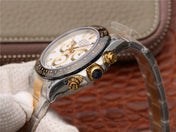 DAYTONA 40MM GOLD STEEL BLACK BEZEL WHITE DIAL