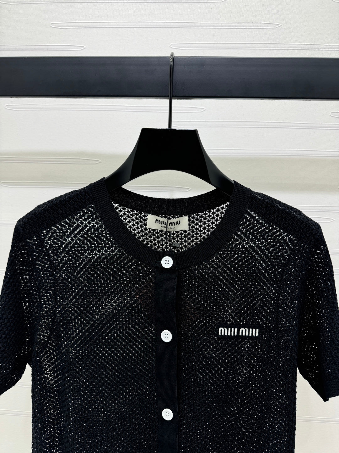 MIU 25S SHORT SLEEVE ROUND NECK CARDIGAN 264269