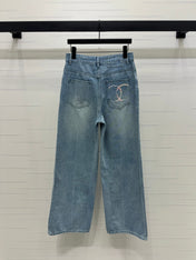 CHANEL 25S HIGH WAISTED DENIM PANTS 264194