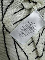 DIOR 25S SHORT SLEEVE STRIPED V-NECK SWEATER 264078