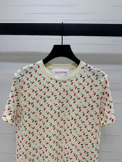 VALENTINO 25S CHERRY PATTERN ROUND NECK T-SHIRT 264040