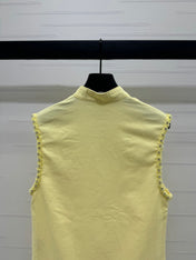 GUCCI SLEEVELESS DENIM TOP WITH STAND COLLAR