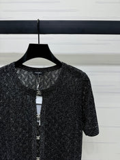 CHANEL SHORT-SLEEVE SEQUINNED KNIT CARDIGAN 269407