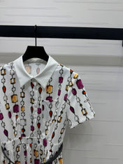 LV SHORT-SLEEVE BELTED DRESS 269527