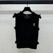 CHANEL SLEEVELESS TOP WITH RUFFLED COLLAR 274888