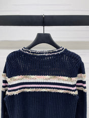 CHANEL 25S LONG SLEEVE OPEN-KNIT SWEATER STYLE 162