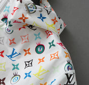 LV WHITE WINDBREAKER WITH COLORFUL MONOGRAM 238983