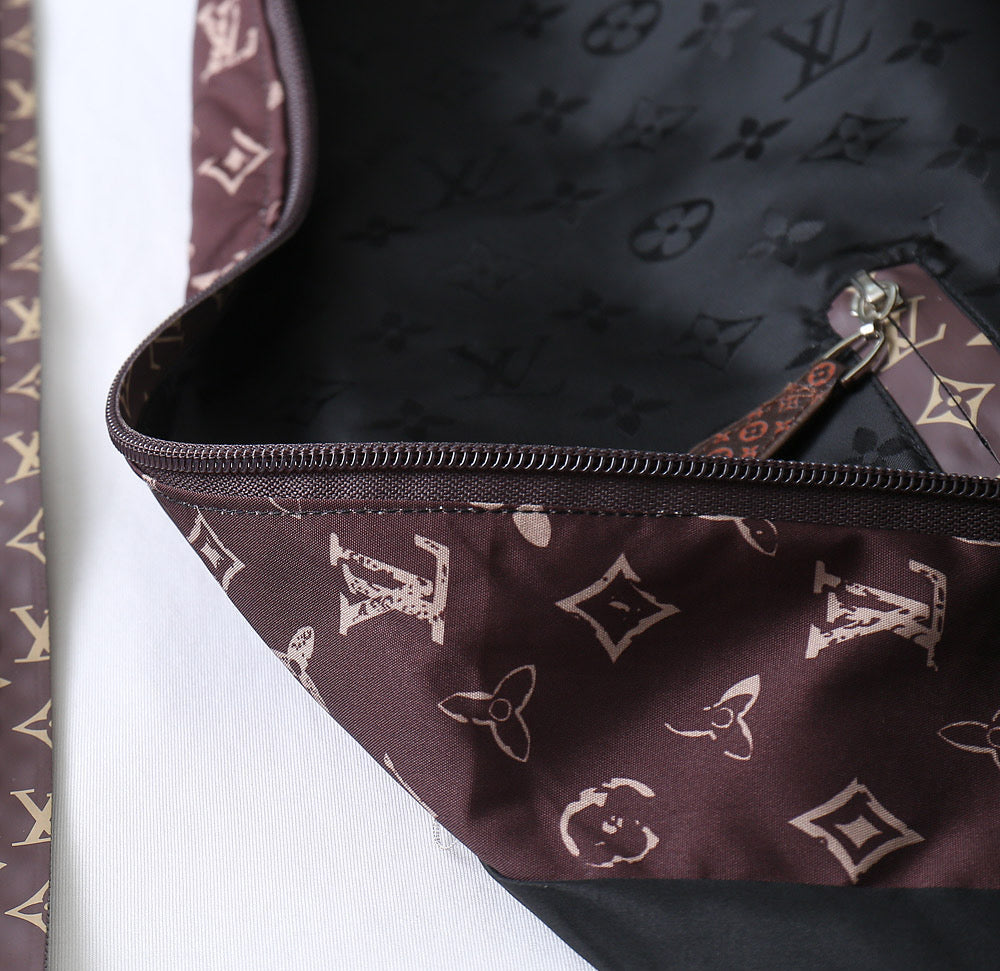 LV BLACK AND WINE RED TRIM MONOGRAM HOODED JACKET 238984
