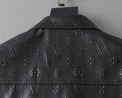 LV SHIRT JACKET IN BLACK CALFSKIN EMBOSSED LOGO 238988
