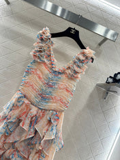 CHANEL 25S CAMELLIA LAYERED DRESS 651
