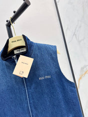 MIUMIU 26S SLEEVELESS DENIM JACKET 958