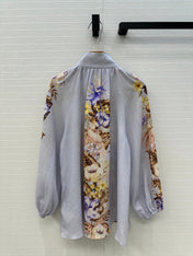 ZIMMER MULTICOLORED FLORAL SHIRT ON LAVENDER GREY BASE