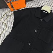 HERMES 25S REVERSIBLE SHORT-SLEEVE KNIT JACKET 109