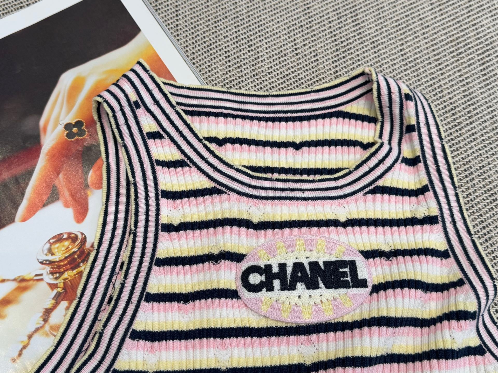 Chanel Tank Top Multicolor Tencel 232700
