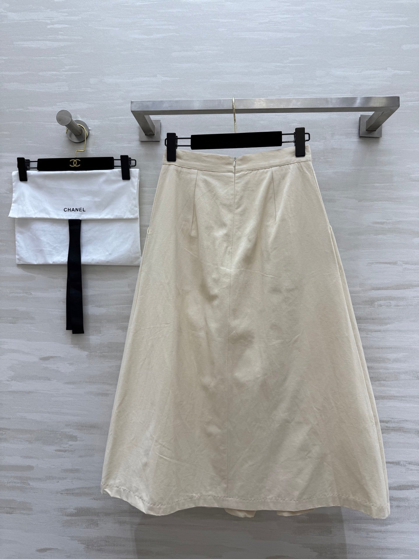 CC Pastoral Style Butterfly Skirt Beige Cotton