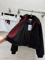 CHANEL 25S SHEARLING COLLAR JACKET 474