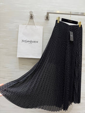 YSL 26S POLKA DOT PLEATED SKIRT 348