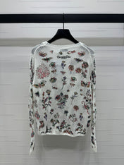 DIOR FLORAL EMBROIDERED KNITTED LONG-SLEEVE TOP 276696