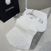 TANK TOP 640624 IN WHITE COTTON MUTILCOLOR CRYSTAL