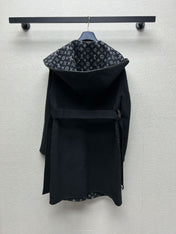 LV MONOGRAM MAXI COLLAR COAT IN BLACK WOOL 288066