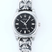 Rolex Oyster Perpetual 41mm Silver Black Dial