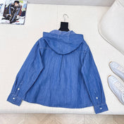 LORO PIANA 26S DENIM HOODED SHIRT 711