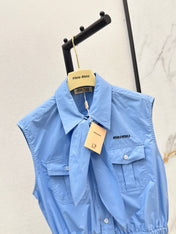 MIUMIU 26S BOW TIE VEST SHIRT 973