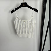 CHANEL 26S KNITTED RHINESTONE-EMBELLISHED CAMI 681