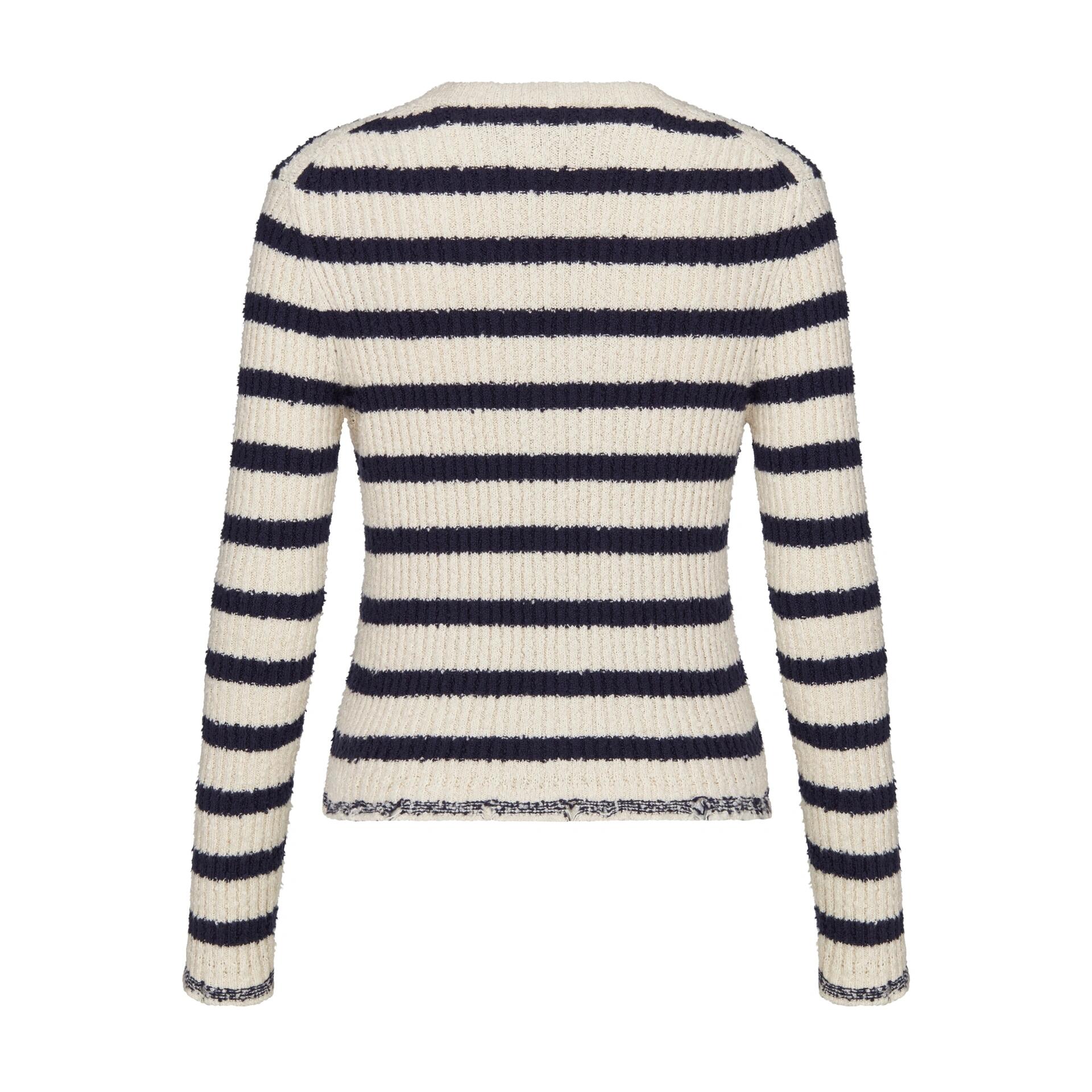 Striped knitted Beige Black Cardigan