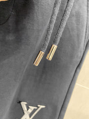LV CASUAL SHORTS DARK GRAY COTTON STRETCH FABRIC 239610